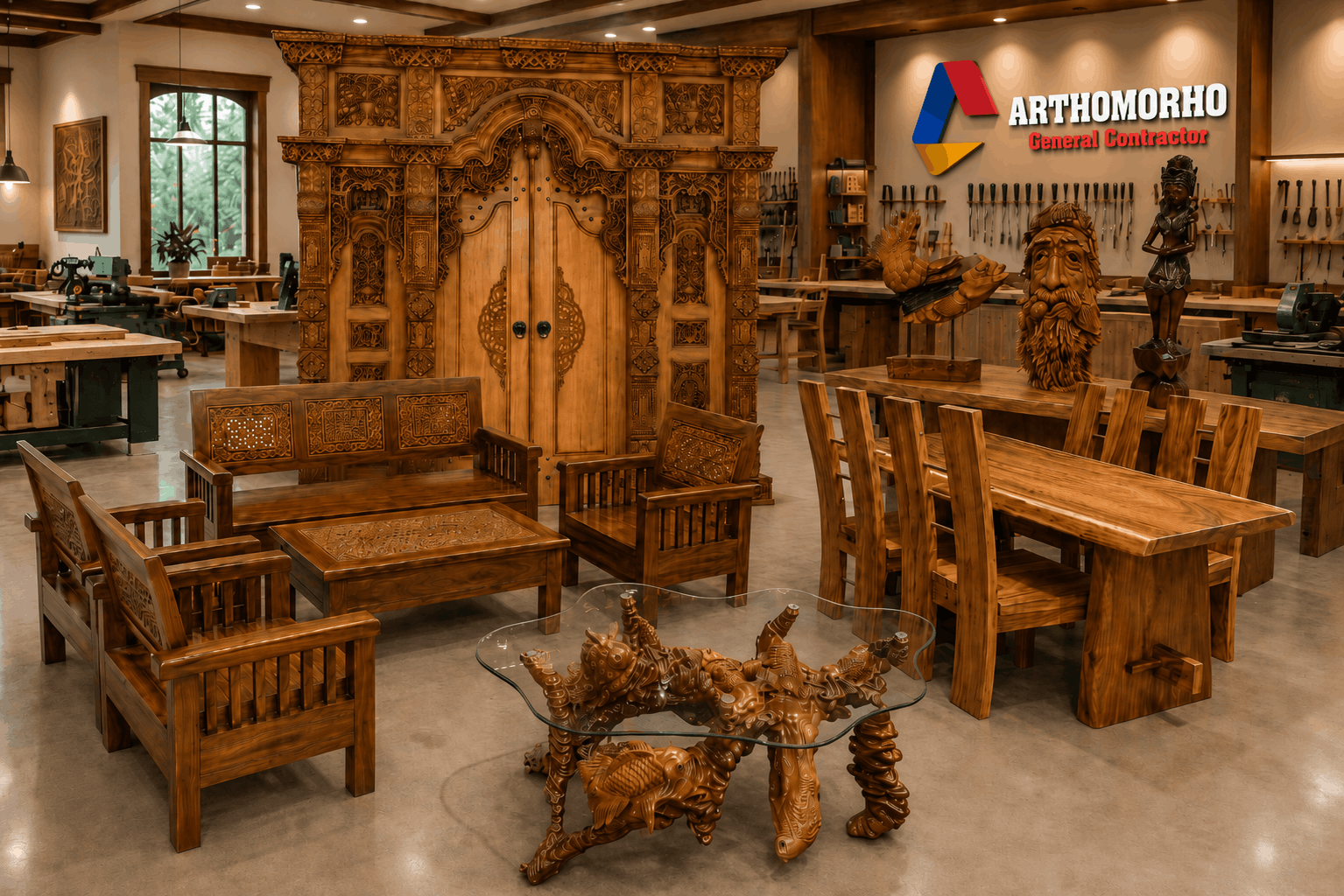 Furniture kayu custom dan kerajinan kayu ARTHOMORHO